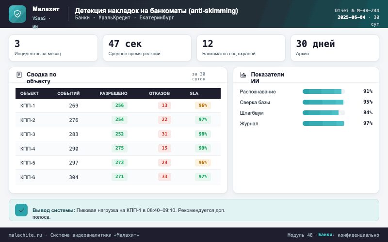 Отчёт за период — Система Малахит